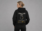 Hoodie - Connection Lost_ — hoodie noir porté par une femme, vue de dos, vue 4, détail dos