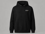 Hoodie - Connection Lost_ — hoodie noir de face, logo poitrine MOODLAG INTL 003, vue 8, packshot