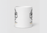 Mug - Approved for Delay_ — mug céramique blanc, vue plongeante, tampon APPROVED FOR DELAY, vue 5, packshot