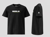 Tee - MoodLag_ Basic F — T-shirt MOODLAG noir, vue 4, face et profil sur fond clair
