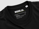 Tee - MoodLag_ Basic F — T-shirt MOODLAG noir, vue 7, étiquette col coton bio