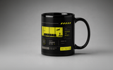 Mug - Mental Layover_ (A) — mug céramique noir, motif billet d'embarquement détaillé avec avion, vue 6, packshot