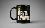 Mug - Mental Layover_ (A) — mug céramique noir, texte MENTAL LAYOVER beige, vue 4, packshot